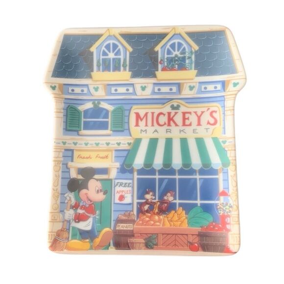 Vintage Disney Retired Mickey’s Market Mickey’s Village House Plaque - Picture 1 of 7